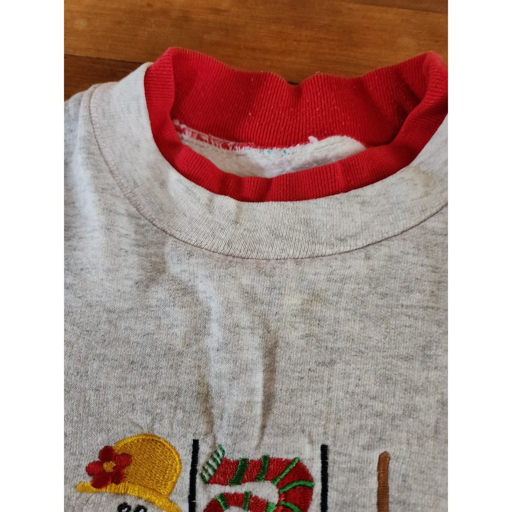 90s/00s Gray Snowman Theme‎ Sweatshirt - Picture 5 of 5
